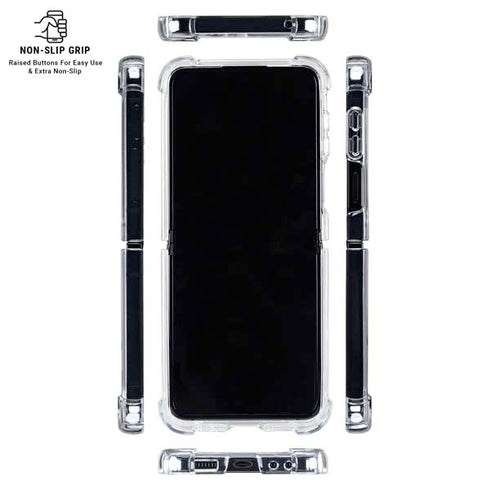 Specialty Vinyl Black Hex Texture Galaxy Z Flip6 Clear Case